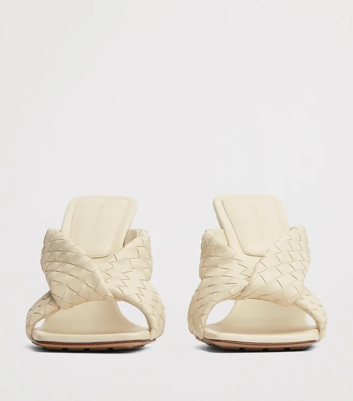 Bottega Veneta Leather Intrecciato Riva Mules 90 - Image 3