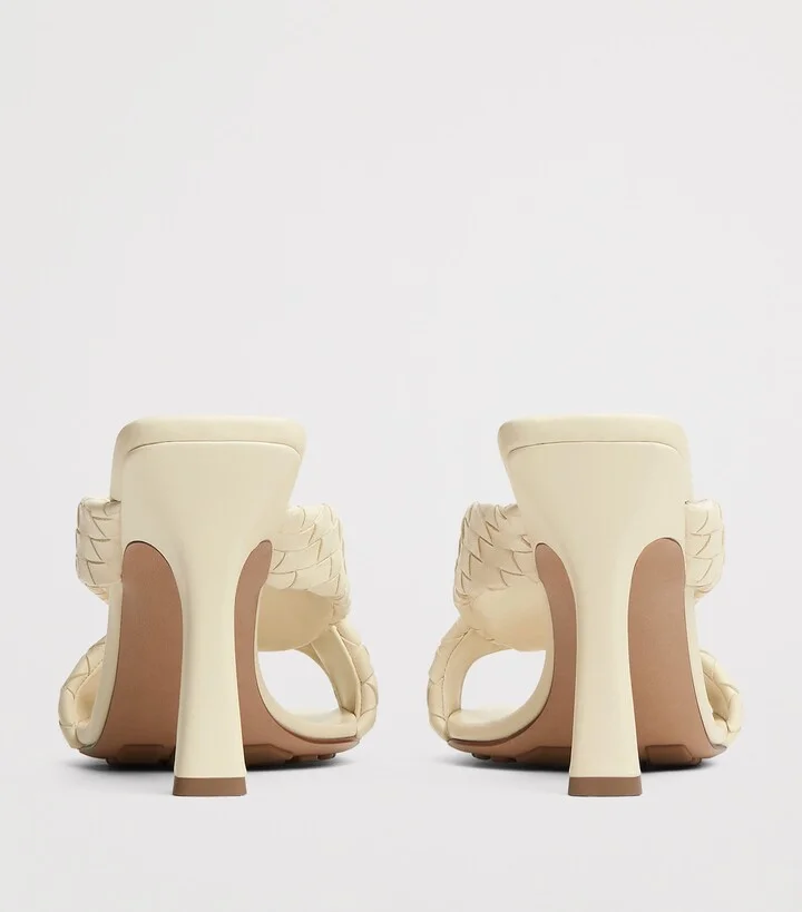 Bottega Veneta Leather Intrecciato Riva Mules 90 - Image 4