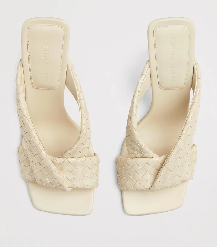 Bottega Veneta Leather Intrecciato Riva Mules 90 - Image 5