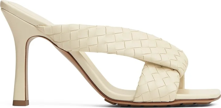 Bottega Veneta Leather Intrecciato Riva Mules 90