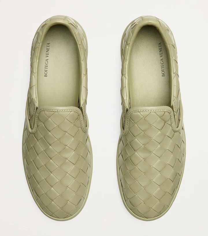 Bottega Veneta Leather Intrecciato Sawyer Sneakers - Image 3