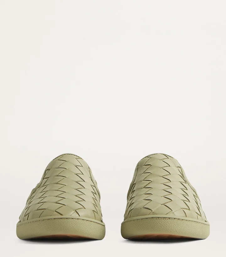 Bottega Veneta Leather Intrecciato Sawyer Sneakers - Image 5