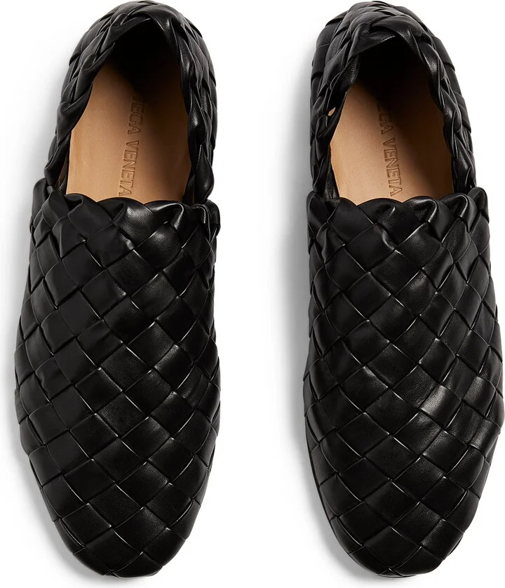 Bottega Veneta Leather Intrecciato Slippers - Image 3
