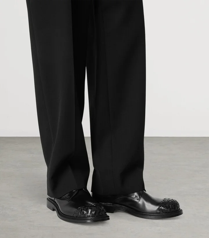 Bottega Veneta Leather Intrecciato-Toe James Oxford Shoes - Image 2