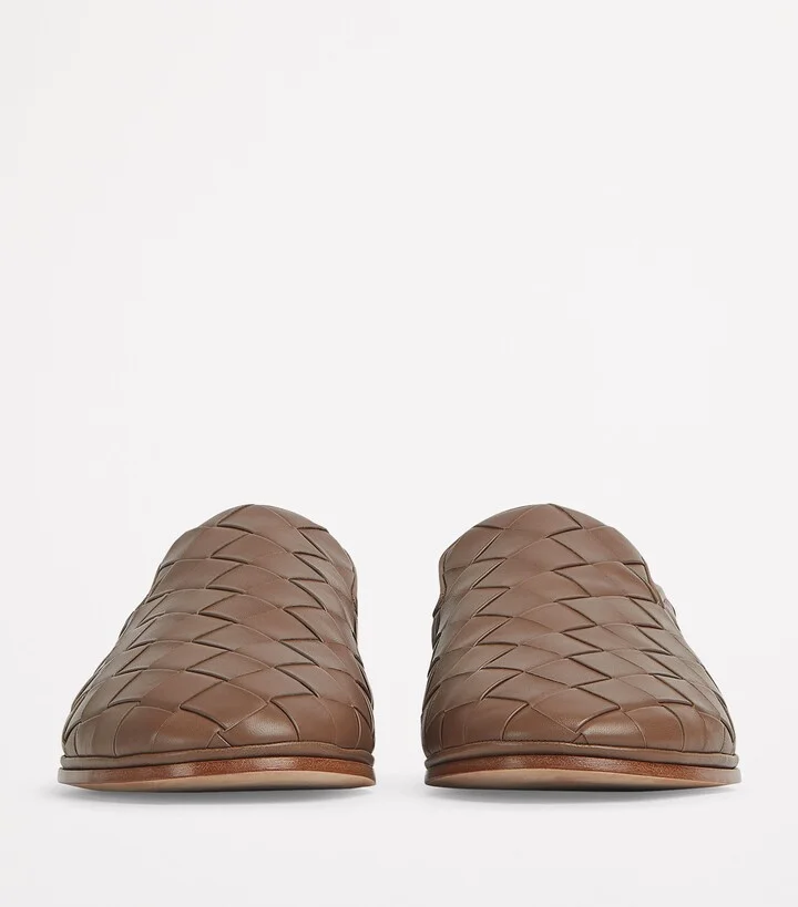 Bottega Veneta Leather Intrecciato Weave Slip-On Shoes - Image 3
