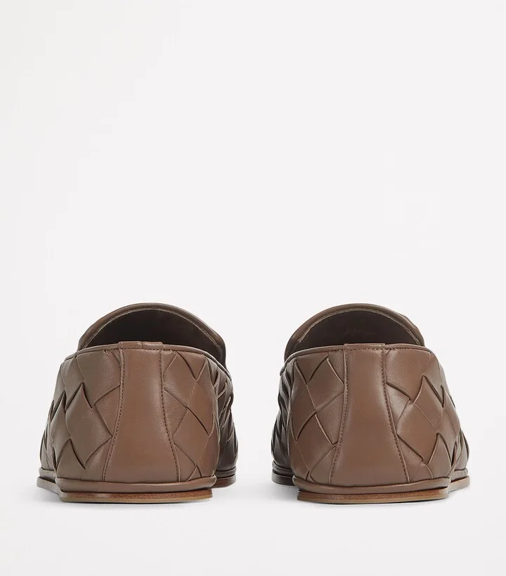Bottega Veneta Leather Intrecciato Weave Slip-On Shoes - Image 4