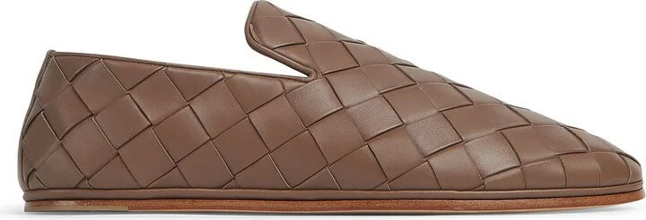 Bottega Veneta Leather Intrecciato Weave Slip-On Shoes