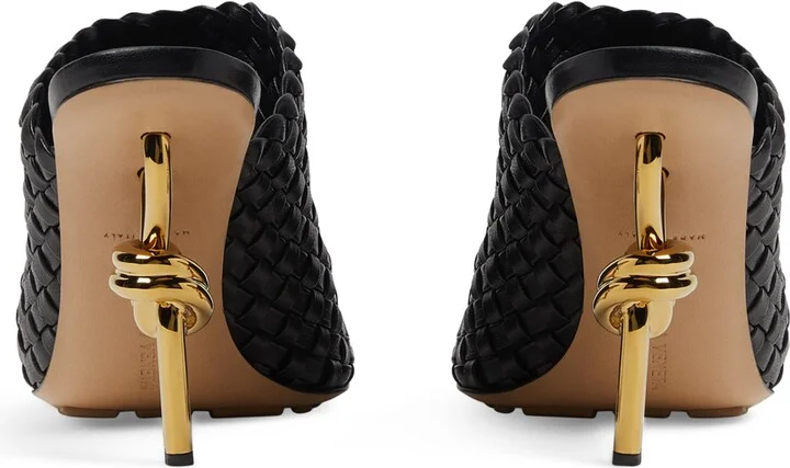 Bottega Veneta Leather Intreccio Knot Mules 90 - Image 2
