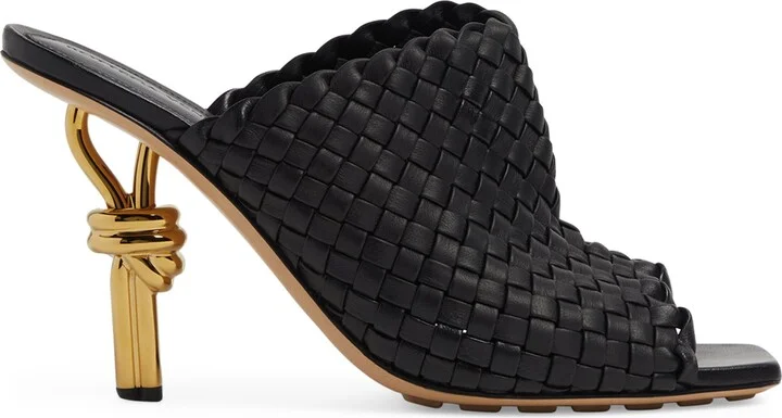 Bottega Veneta Leather Intreccio Knot Mules 90