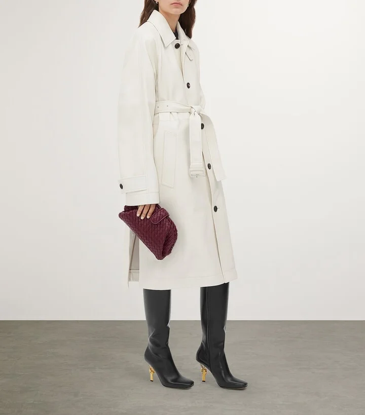 Bottega Veneta Leather Knot Knee-High Boots 90 - Image 2
