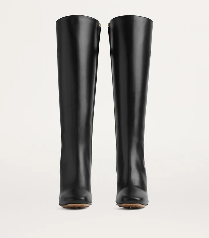 Bottega Veneta Leather Knot Knee-High Boots 90 - Image 4
