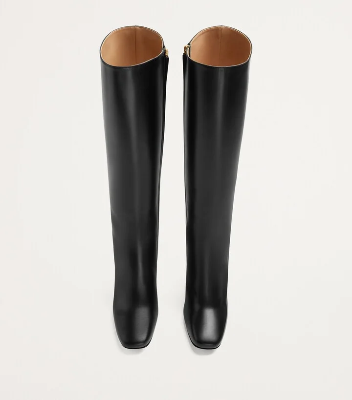 Bottega Veneta Leather Knot Knee-High Boots 90 - Image 5