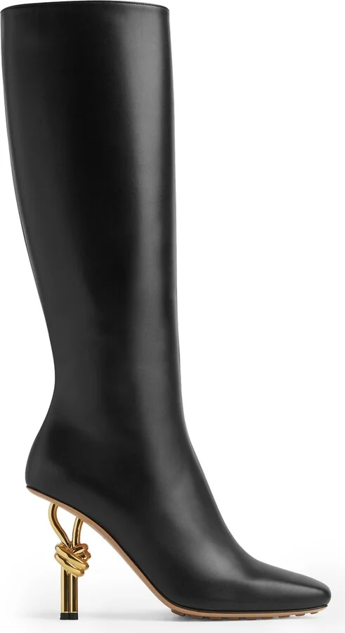 Bottega Veneta Leather Knot Knee-High Boots 90
