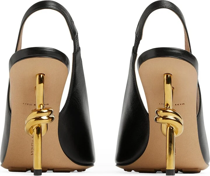Bottega Veneta Leather Knot Slingback Heels 90 - Image 3
