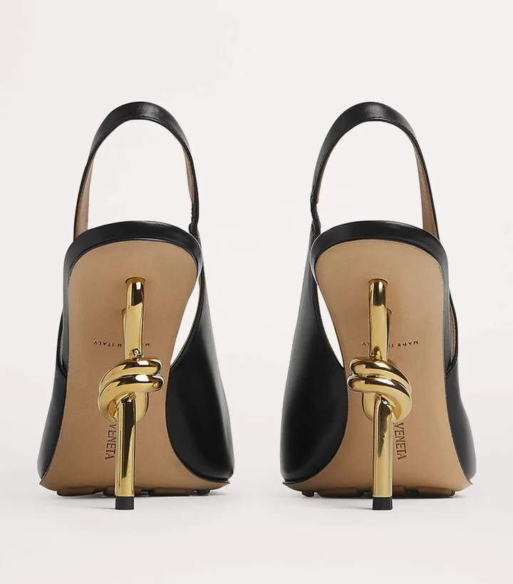 Bottega Veneta Leather Knot Slingback Heels 90 - Image 2