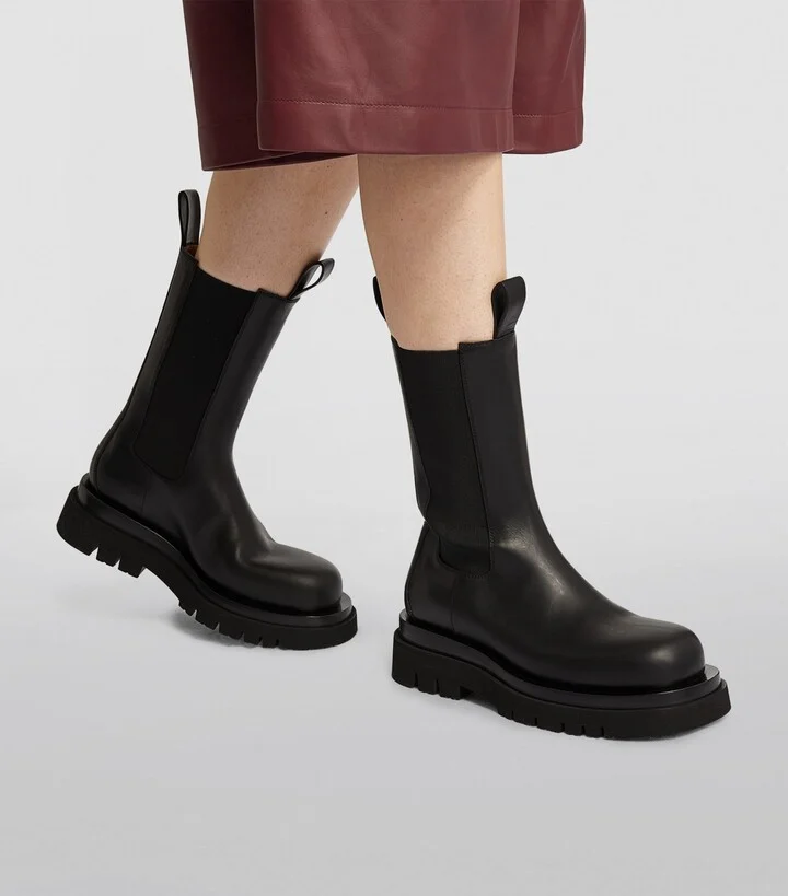 Bottega Veneta Leather Lug Boots - Image 2