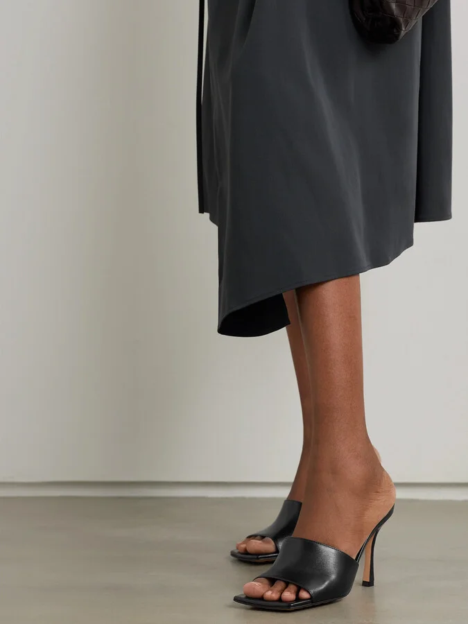 Bottega Veneta - Leather Mules - Black - Image 2