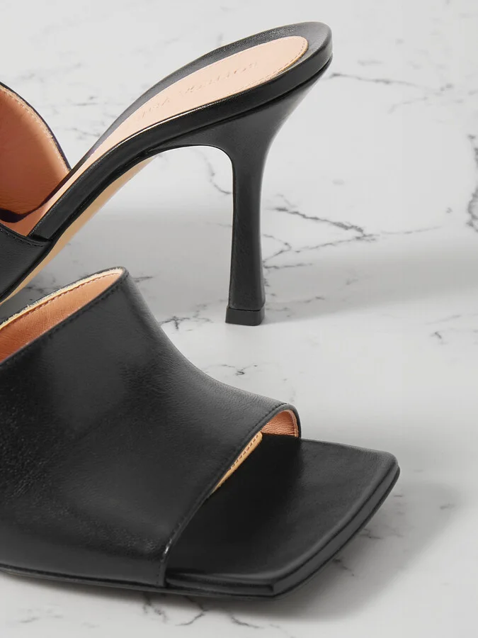Bottega Veneta - Leather Mules - Black - Image 4