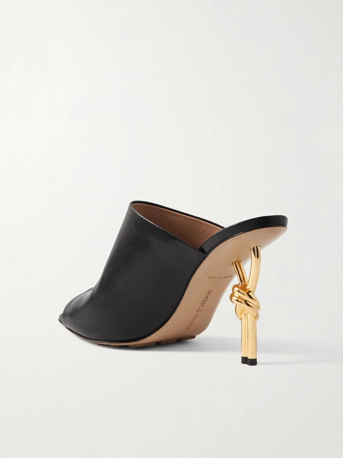 Bottega Veneta - Leather Mules - Black - Image 3