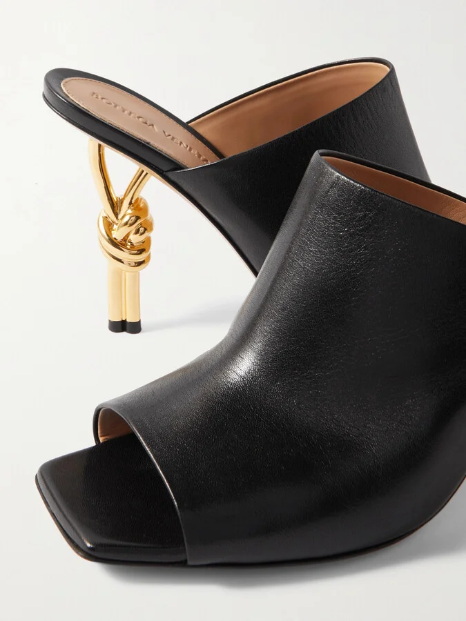 Bottega Veneta - Leather Mules - Black - Image 4