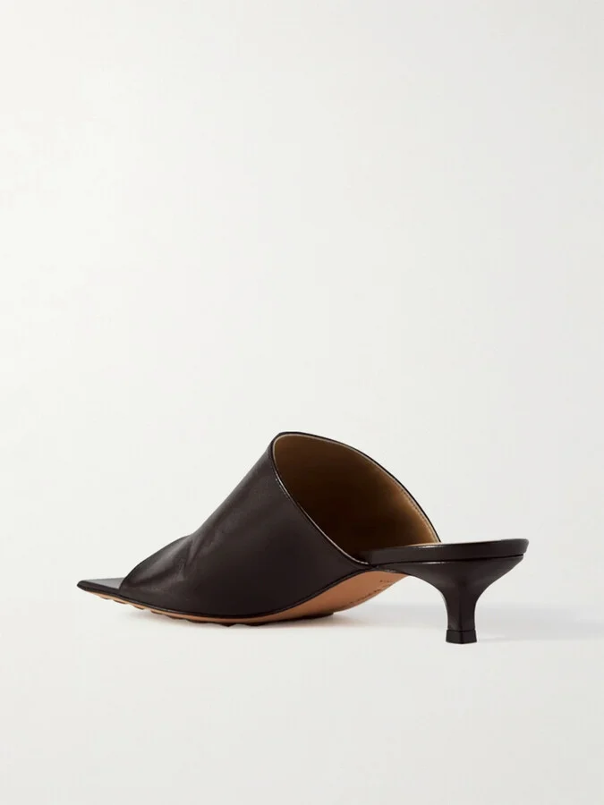 Bottega Veneta - Leather Mules - Brown - Image 3