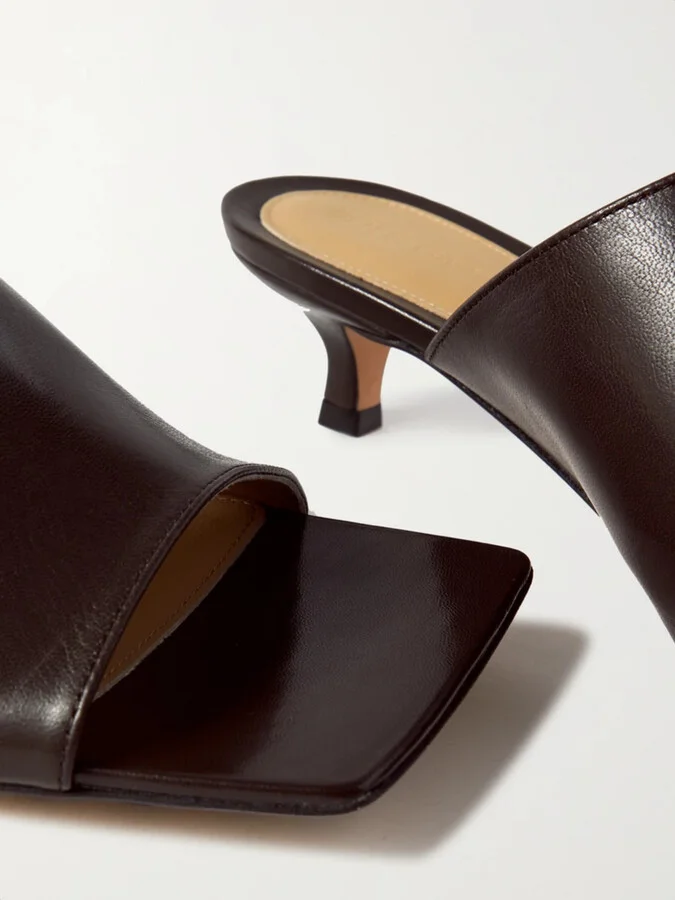 Bottega Veneta - Leather Mules - Brown - Image 4