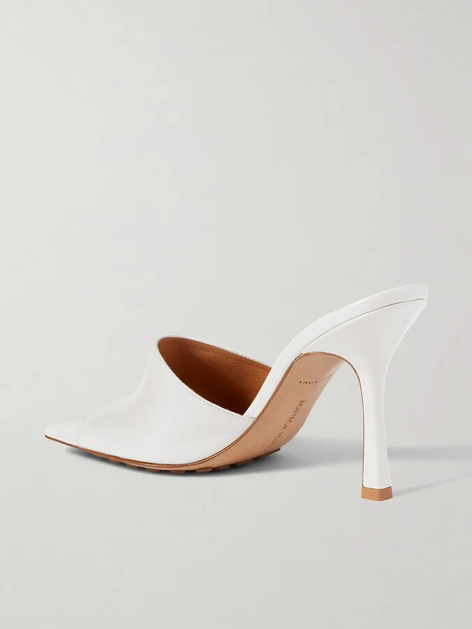 Bottega Veneta - Leather Mules - White - Image 3