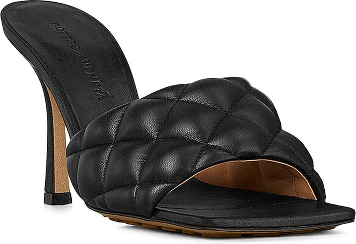 Bottega Veneta Leather Quilted Mules in Black - Image 2