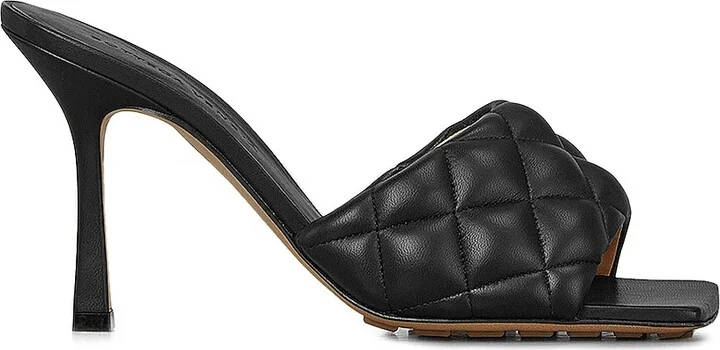 Bottega Veneta Leather Quilted Mules in Black