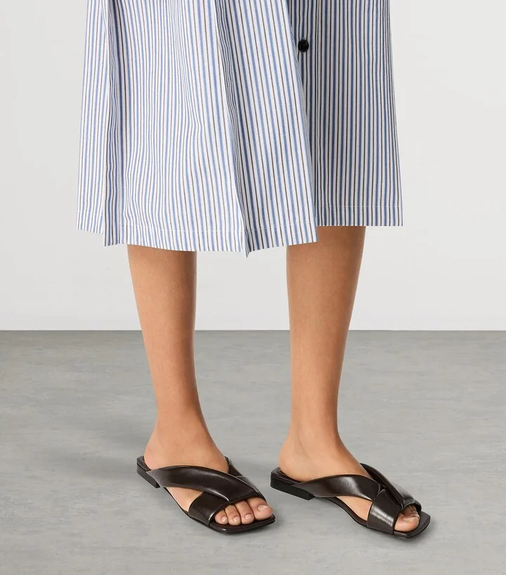 Bottega Veneta Leather Riva Mules - Image 2