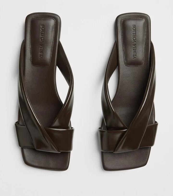 Bottega Veneta Leather Riva Mules - Image 5