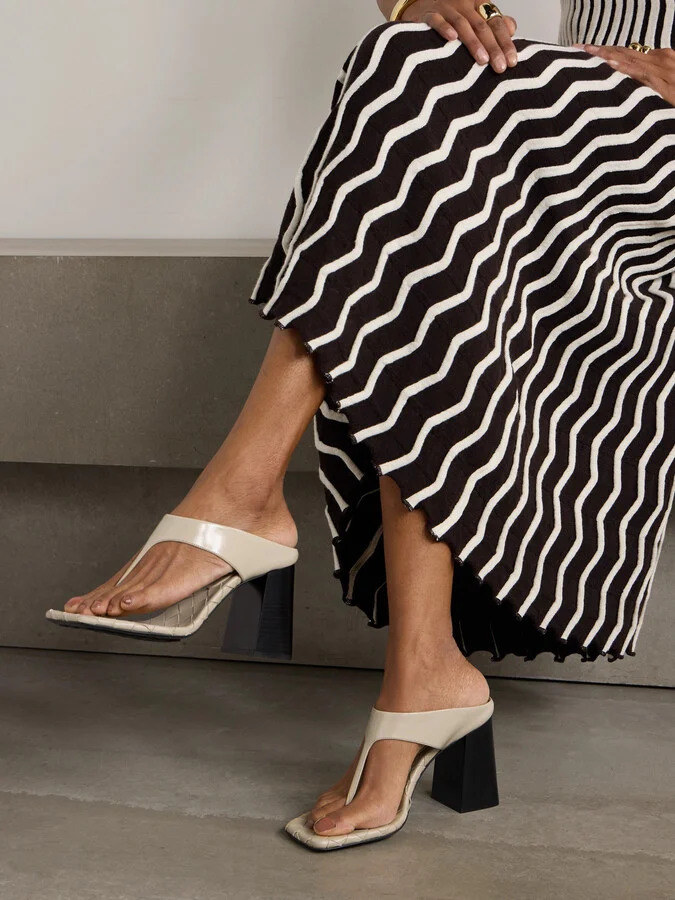 Bottega Veneta - Leather Sandals - Ivory - Image 2