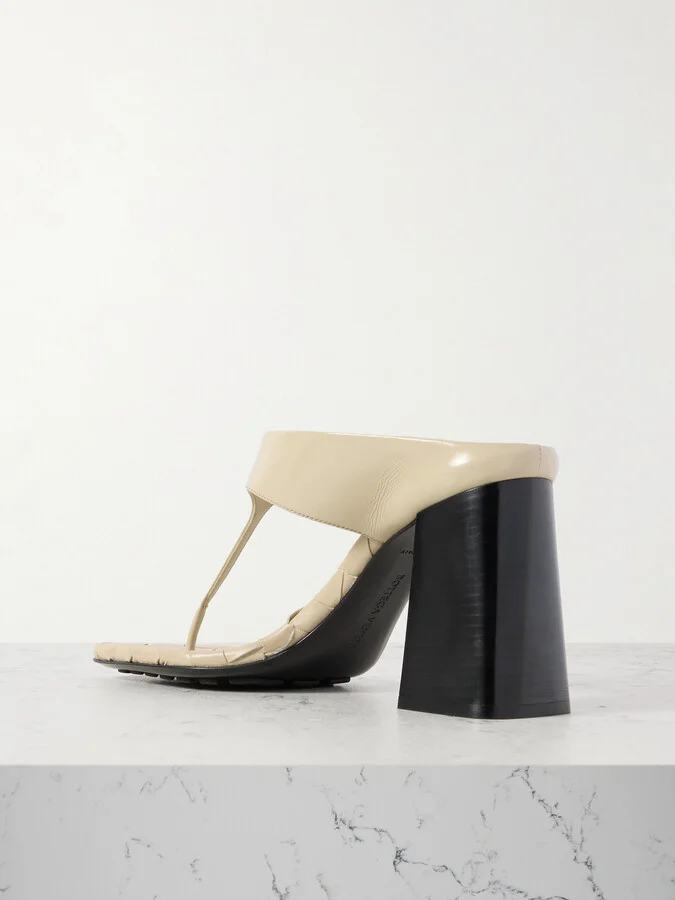 Bottega Veneta - Leather Sandals - Ivory - Image 3