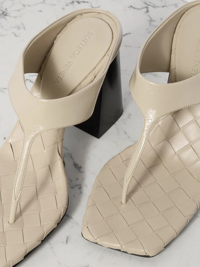 Bottega Veneta - Leather Sandals - Ivory - Image 4