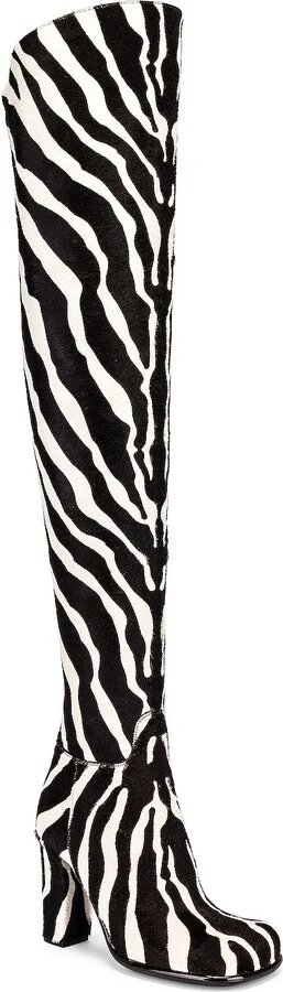 Bottega Veneta Leather Thigh High Boots in Black - Image 2