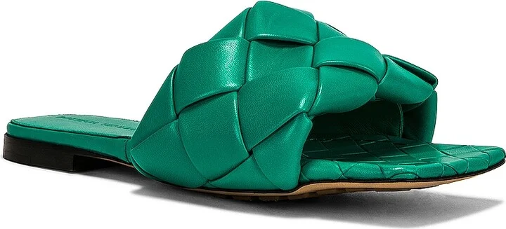 Bottega Veneta Lido Flat Sandals in Teal - Image 2