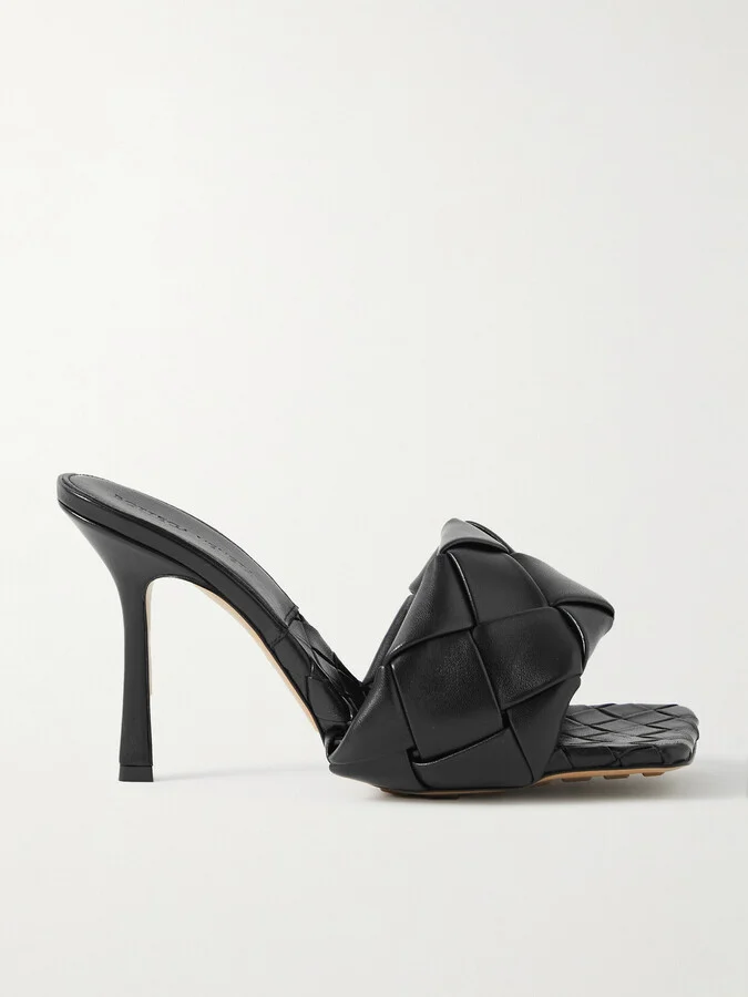 Bottega Veneta - Lido Intrecciato Leather Mules - Black