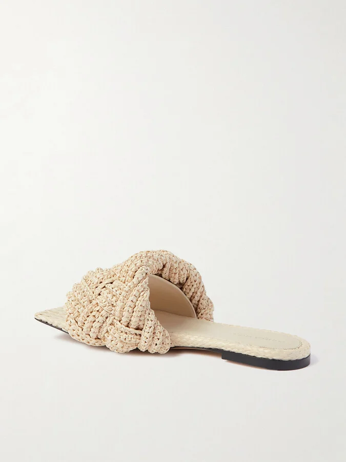 Bottega Veneta - Lido Leather Slides - Neutrals - Image 3