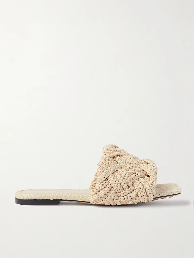 Bottega Veneta - Lido Leather Slides - Neutrals