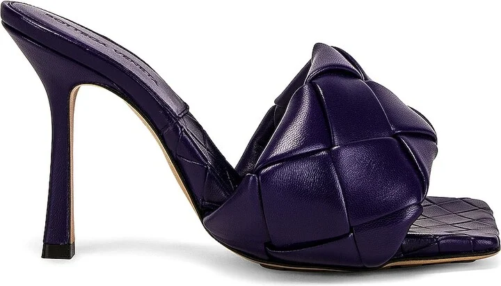 Bottega Veneta Lido Mule Sandals in Purple
