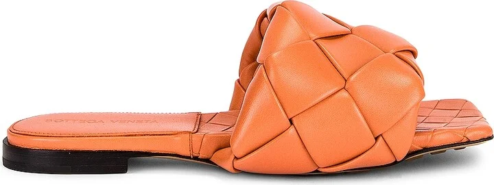Bottega Veneta Lido Slip On Sandals in Orange
