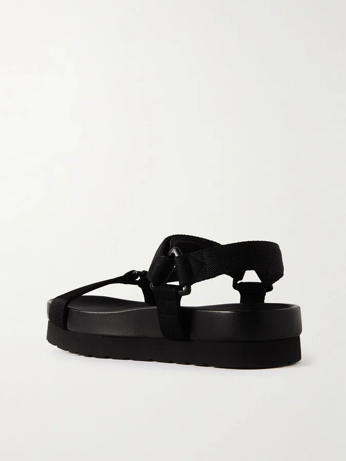 Bottega Veneta - Logo-appliquéd Webbing Sandals - Black - Image 3
