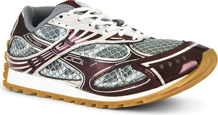 Bottega Veneta Low Top Lace Up Orbit Sneaker in Burgundy - Image 2