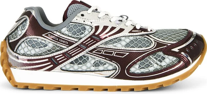 Bottega Veneta Low Top Lace Up Orbit Sneaker in Burgundy