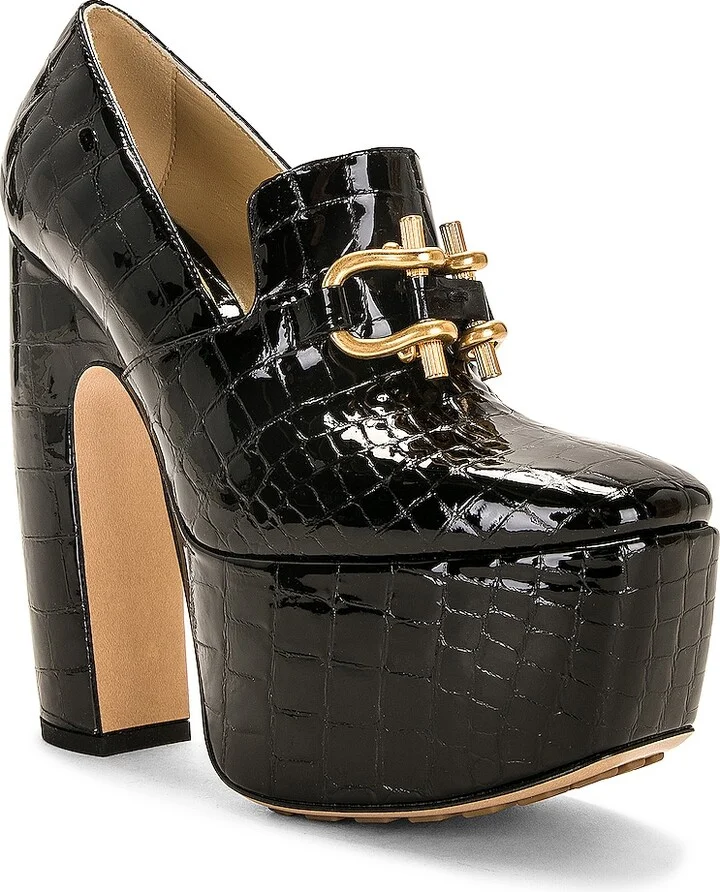 Bottega Veneta Madame Platform Pumps in Black - Image 2