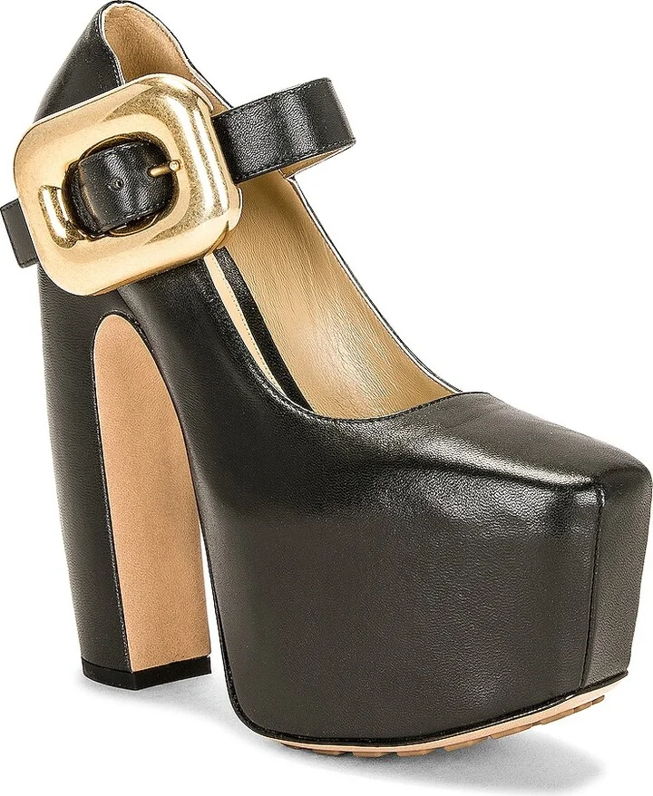 Bottega Veneta Mary Jane Wedges in Dark Green - Image 2