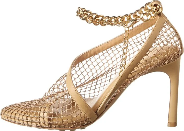 Bottega Veneta Mesh & Leather Ankle Strap Sandal - Image 2