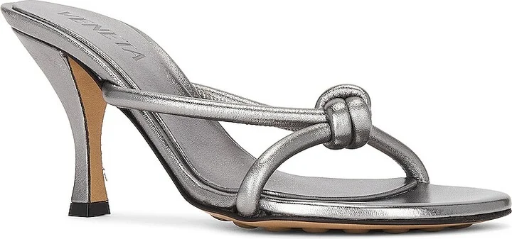 Bottega Veneta Metallic Blink Mule Sandal in Metallic Silver - Image 2