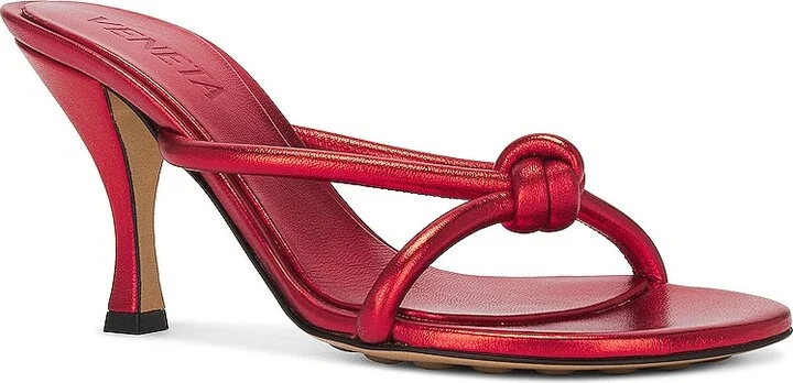 Bottega Veneta Metallic Blink Mule Sandal in Red - Image 2