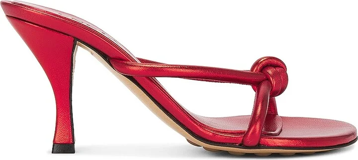 Bottega Veneta Metallic Blink Mule Sandal in Red